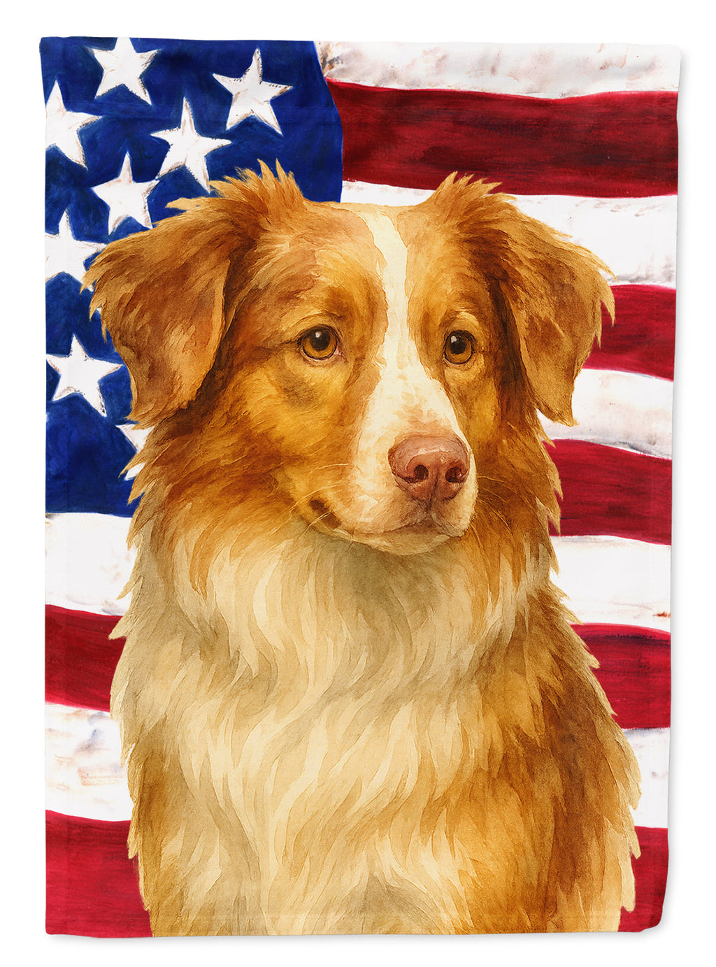 Red Merle Australian Shepherd American Flag House Flag 28x40 Porch Sleeve Pole Decorative Outside Yard Banner Artwork Wall Hanging, Polyester