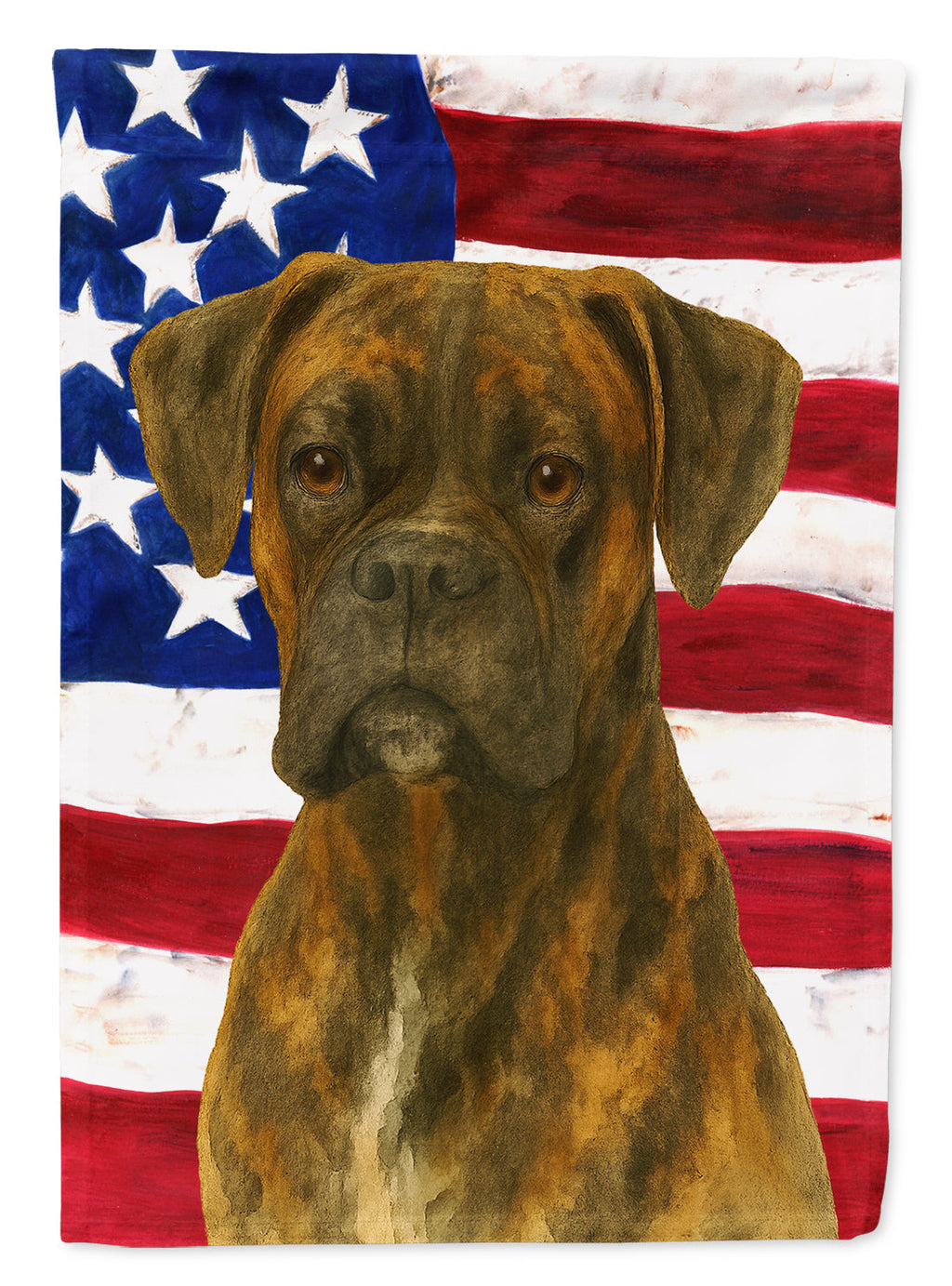 Brindle Boxer American Flag House Flag 28x40 Porch Sleeve Pole Decorative Outside Yard Banner Artwork Wall Hanging, Polyester