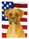 Fawn Boxer American Flag House Flag 28x40 Porch Sleeve Pole Decorative Outside Yard Banner Artwork Wall Hanging, Polyester