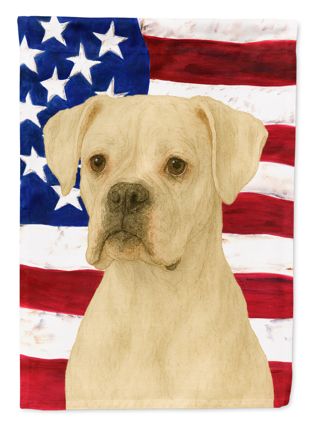 White Boxer American Flag House Flag 28x40 Porch Sleeve Pole Decorative Outside Yard Banner Artwork Wall Hanging, Polyester