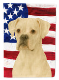 White Boxer American Flag House Flag 28x40 Porch Sleeve Pole Decorative Outside Yard Banner Artwork Wall Hanging, Polyester