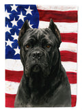 Black Cane Corso American Flag House Flag 28x40 Porch Sleeve Pole Decorative Outside Yard Banner Artwork Wall Hanging, Polyester