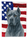 Blue Cane Corso American Flag House Flag 28x40 Porch Sleeve Pole Decorative Outside Yard Banner Artwork Wall Hanging, Polyester