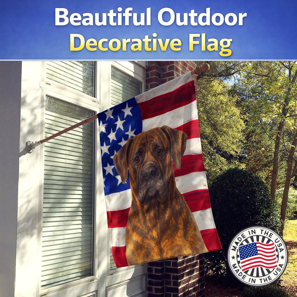 Brindle Cane Corso American Flag House Flag 28x40 Porch Sleeve Pole Decorative Outside Yard Banner Artwork Wall Hanging, Polyester