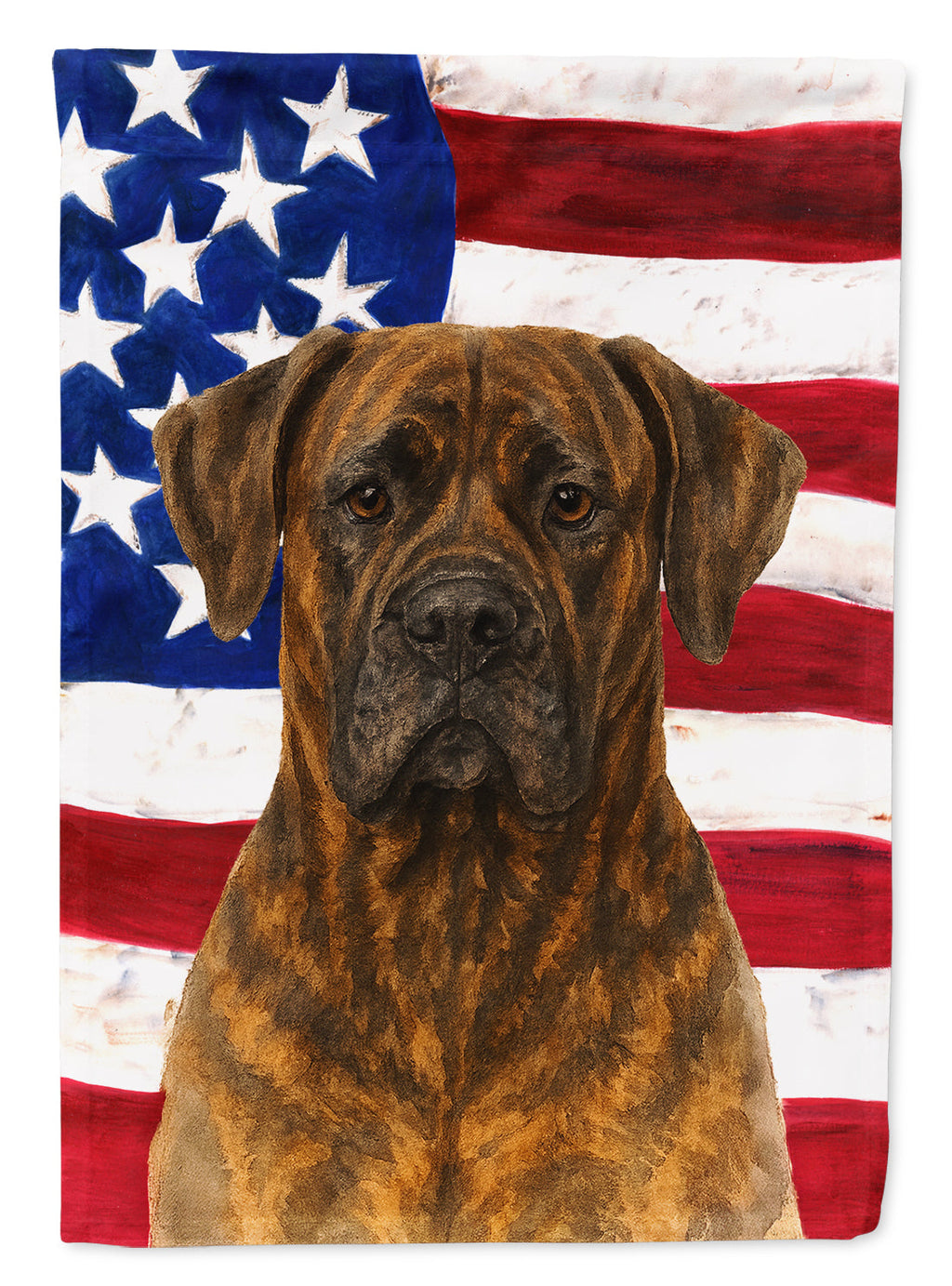 Brindle Cane Corso American Flag House Flag 28x40 Porch Sleeve Pole Decorative Outside Yard Banner Artwork Wall Hanging, Polyester