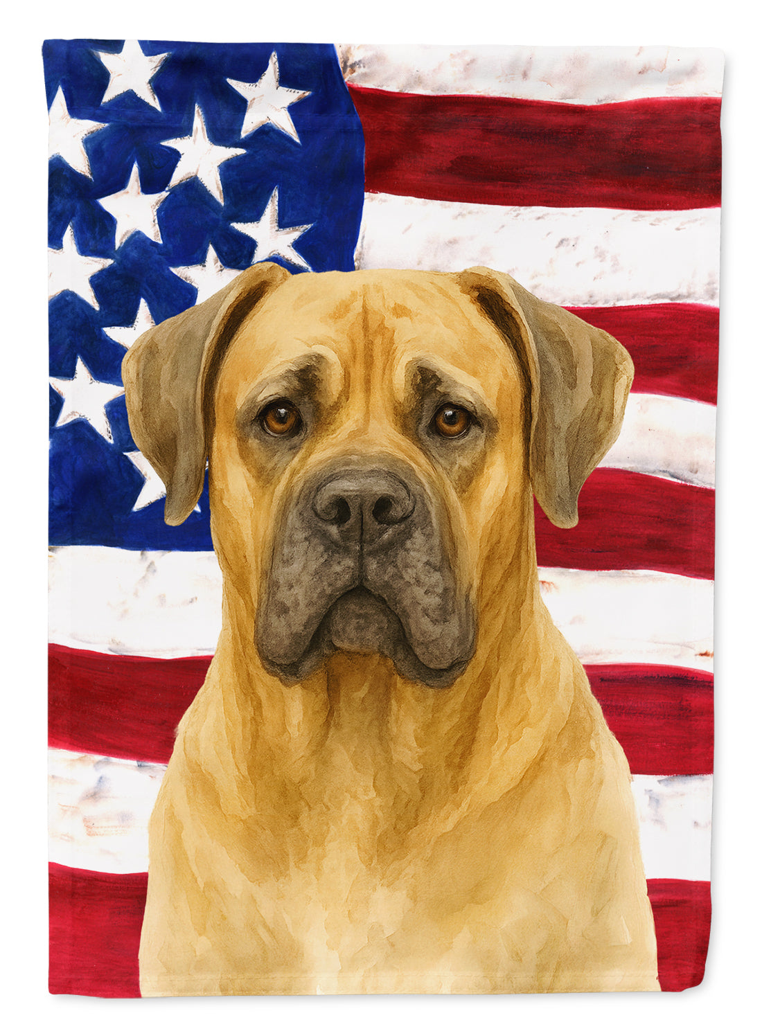 Fawn Cane Corso American Flag House Flag 28x40 Porch Sleeve Pole Decorative Outside Yard Banner Artwork Wall Hanging, Polyester