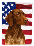 Liver German Shorthaired Pointer American Flag House Flag 28x40 Porch Sleeve Pole Decorative Outside Yard Banner Artwork Wall Hanging, Polyester
