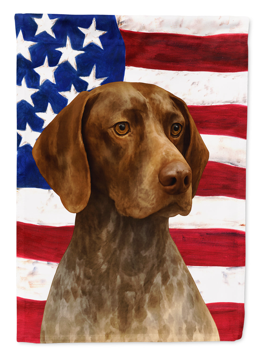 Roan German Shorthaired Pointer American Flag House Flag 28x40 Porch Sleeve Pole Decorative Outside Yard Banner Artwork Wall Hanging, Polyester