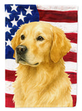 Light Golden Retriever American Flag House Flag 28x40 Porch Sleeve Pole Decorative Outside Yard Banner Artwork Wall Hanging, Polyester