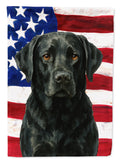 Black Labrador Retriever American Flag House Flag 28x40 Porch Sleeve Pole Decorative Outside Yard Banner Artwork Wall Hanging, Polyester