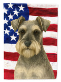 Schnauzer American Flag House Flag 28x40 Porch Sleeve Pole Decorative Outside Yard Banner Artwork Wall Hanging, Polyester