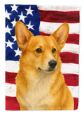 Fawn Pembroke Welsh Corgi American Flag House Flag 28x40 Porch Sleeve Pole Decorative Outside Yard Banner Artwork Wall Hanging, Polyester