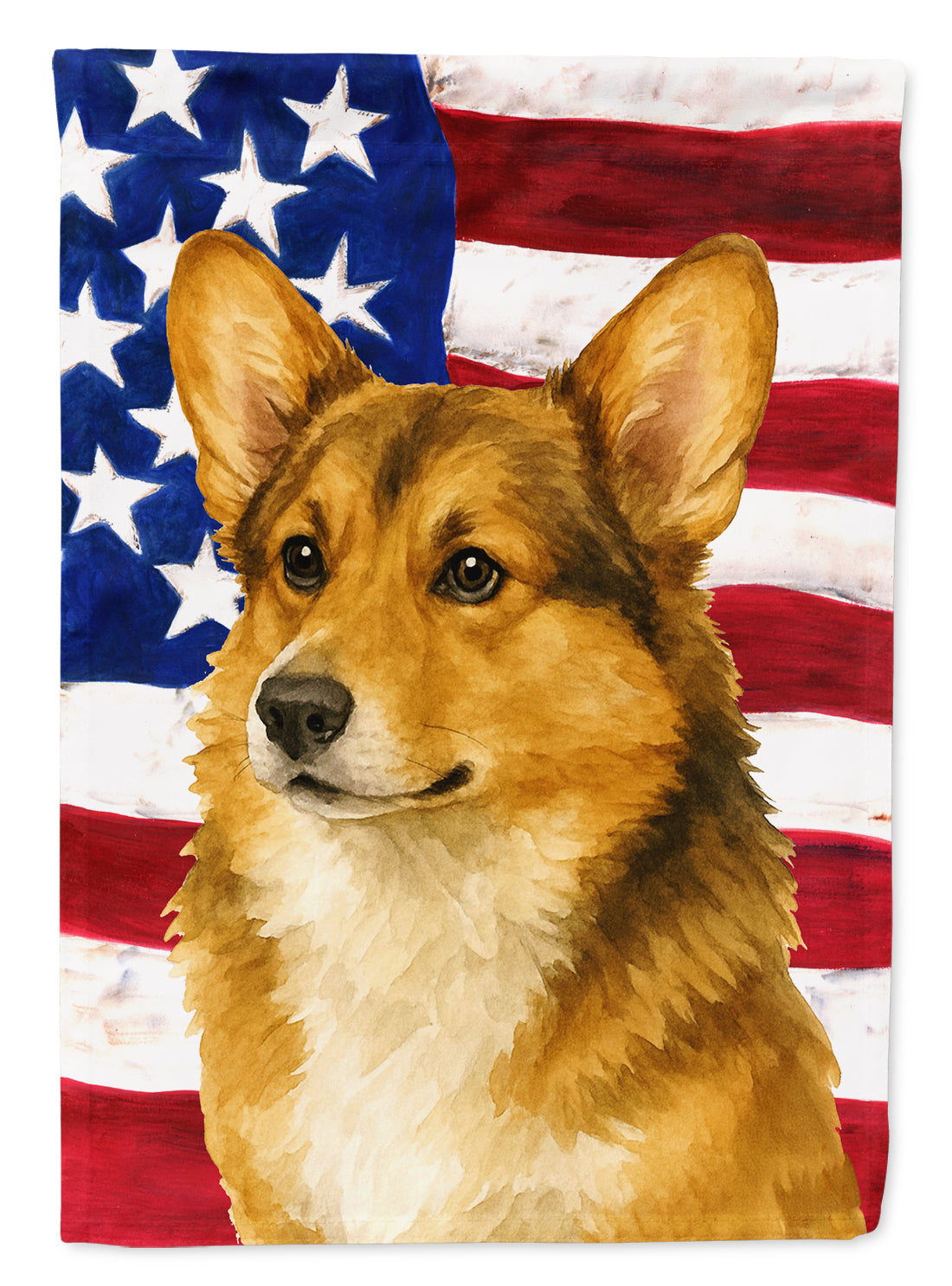 Sable Pembroke Welsh Corgi American Flag House Flag 28x40 Porch Sleeve Pole Decorative Outside Yard Banner Artwork Wall Hanging, Polyester