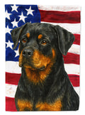 Rottweiler American Flag House Flag 28x40 Porch Sleeve Pole Decorative Outside Yard Banner Artwork Wall Hanging, Polyester
