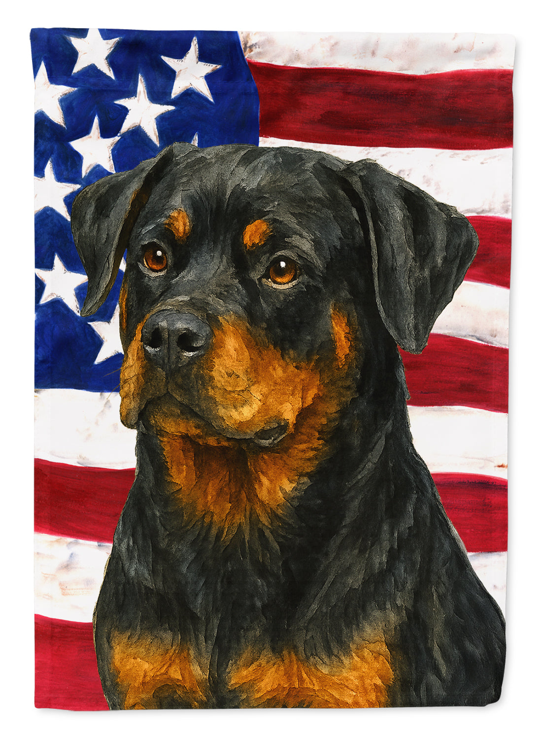 Rottweiler American Flag House Flag 28x40 Porch Sleeve Pole Decorative Outside Yard Banner Artwork Wall Hanging, Polyester