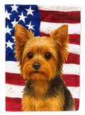 Black and Tan Yorkshire Terrier American Flag House Flag 28x40 Porch Sleeve Pole Decorative Outside Yard Banner Artwork Wall Hanging, Polyester