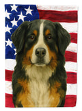 Bernese Mountain Dog American Flag House Flag 28x40 Porch Sleeve Pole Decorative Outside Yard Banner Artwork Wall Hanging, Polyester