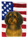 Sable Havanese American Flag House Flag 28x40 Porch Sleeve Pole Decorative Outside Yard Banner Artwork Wall Hanging, Polyester