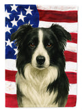Border Collie American Flag House Flag 28x40 Porch Sleeve Pole Decorative Outside Yard Banner Artwork Wall Hanging, Polyester