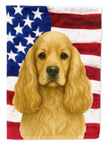 Buff Cocker Spaniel American Flag House Flag 28x40 Porch Sleeve Pole Decorative Outside Yard Banner Artwork Wall Hanging, Polyester
