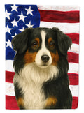 Black Tri American Shepherd American Flag House Flag 28x40 Porch Sleeve Pole Decorative Outside Yard Banner Artwork Wall Hanging, Polyester