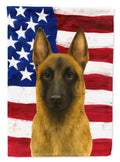 Belgian Malinois American Flag House Flag 28x40 Porch Sleeve Pole Decorative Outside Yard Banner Artwork Wall Hanging, Polyester