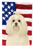 Maltese American Flag House Flag 28x40 Porch Sleeve Pole Decorative Outside Yard Banner Artwork Wall Hanging, Polyester