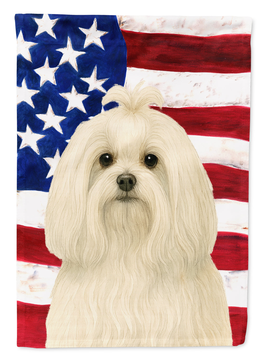 Maltese American Flag House Flag 28x40 Porch Sleeve Pole Decorative Outside Yard Banner Artwork Wall Hanging, Polyester
