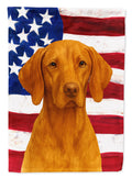 Vizsla American Flag House Flag 28x40 Porch Sleeve Pole Decorative Outside Yard Banner Artwork Wall Hanging, Polyester