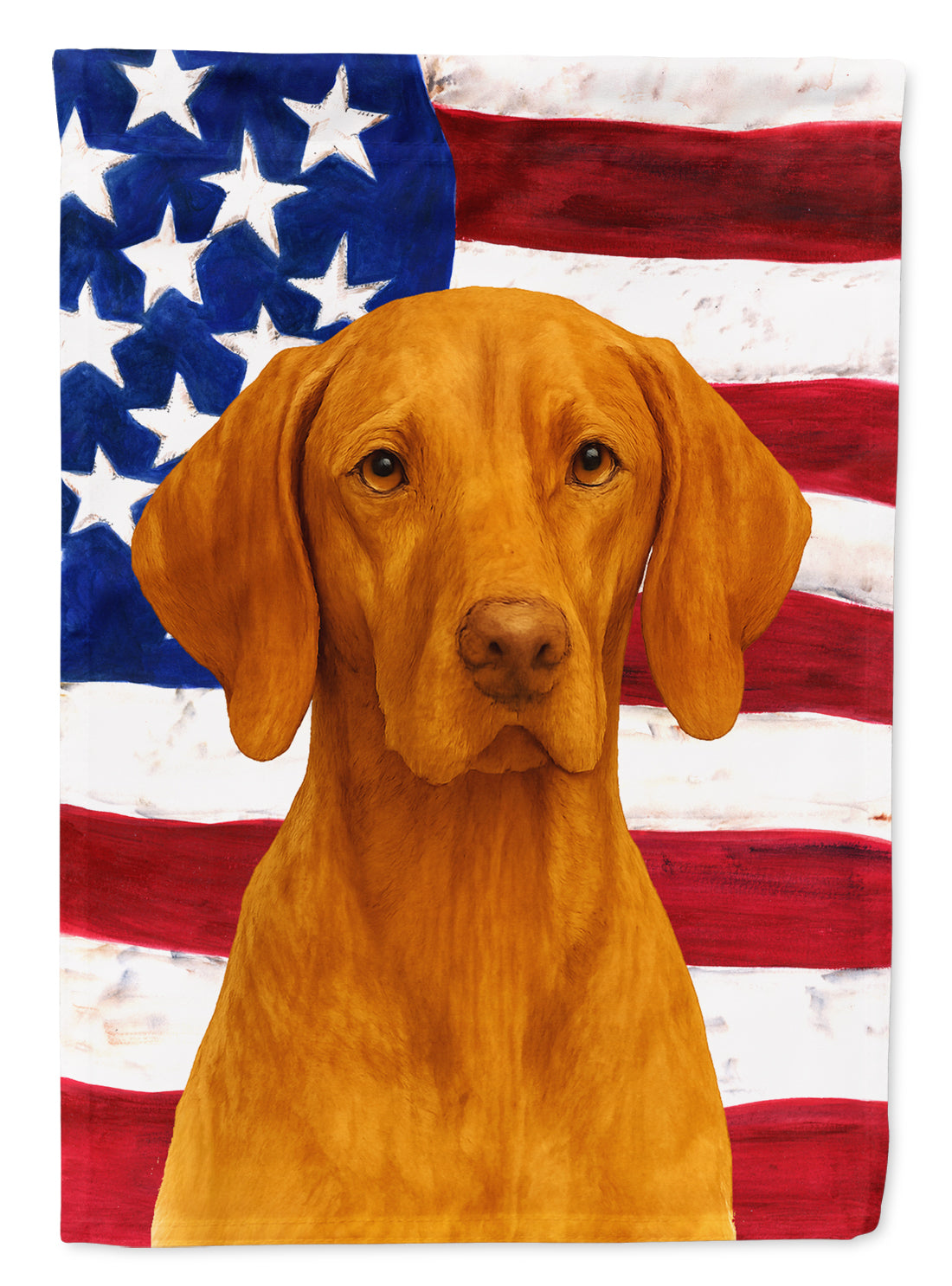 Vizsla American Flag House Flag 28x40 Porch Sleeve Pole Decorative Outside Yard Banner Artwork Wall Hanging, Polyester