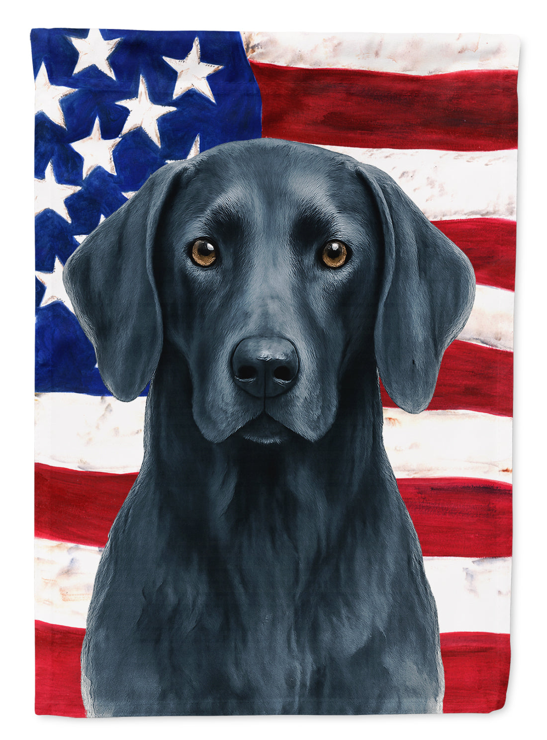 Blue Weimaraner American Flag House Flag 28x40 Porch Sleeve Pole Decorative Outside Yard Banner Artwork Wall Hanging, Polyester