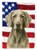 Weimaraner American Flag House Flag 28x40 Porch Sleeve Pole Decorative Outside Yard Banner Artwork Wall Hanging, Polyester