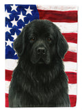 Black Newfoundland American Flag House Flag 28x40 Porch Sleeve Pole Decorative Outside Yard Banner Artwork Wall Hanging, Polyester