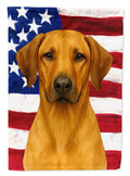Rhodesian Ridgeback American Flag House Flag 28x40 Porch Sleeve Pole Decorative Outside Yard Banner Artwork Wall Hanging, Polyester