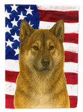 Sesame Akita American Flag House Flag 28x40 Porch Sleeve Pole Decorative Outside Yard Banner Artwork Wall Hanging, Polyester