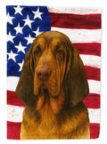 Liver and Tan Bloodhound American Flag House Flag 28x40 Porch Sleeve Pole Decorative Outside Yard Banner Artwork Wall Hanging, Polyester
