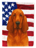 Red Bloodhound American Flag House Flag 28x40 Porch Sleeve Pole Decorative Outside Yard Banner Artwork Wall Hanging, Polyester