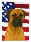 Fawn Bullmastiff American Flag House Flag 28x40 Porch Sleeve Pole Decorative Outside Yard Banner Artwork Wall Hanging, Polyester