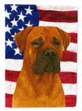 Red Bullmastiff American Flag House Flag 28x40 Porch Sleeve Pole Decorative Outside Yard Banner Artwork Wall Hanging, Polyester