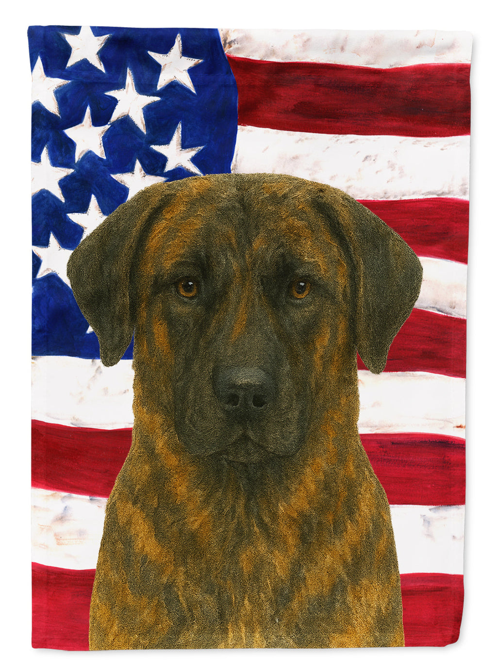 Brindle Anatolian Shepherd Dog American Flag House Flag 28x40 Porch Sleeve Pole Decorative Outside Yard Banner Artwork Wall Hanging, Polyester