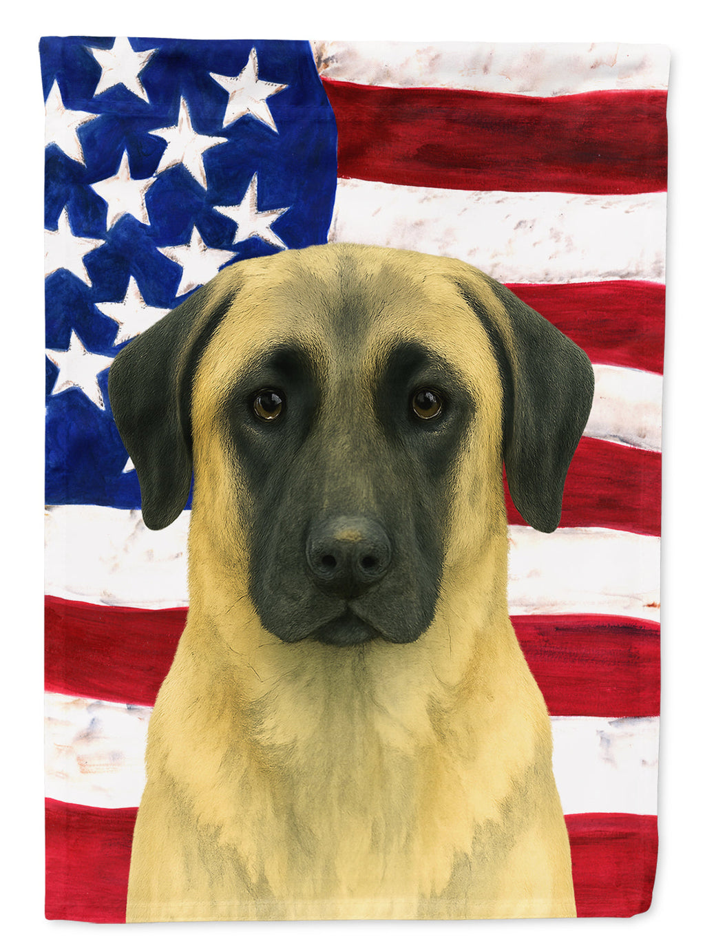 Fawn Anatolian Shepherd Dog American Flag House Flag 28x40 Porch Sleeve Pole Decorative Outside Yard Banner Artwork Wall Hanging, Polyester