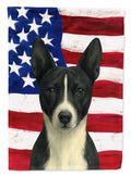 Black and White Basenji American Flag House Flag 28x40 Porch Sleeve Pole Decorative Outside Yard Banner Artwork Wall Hanging, Polyester