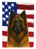 Belgian Tervuren American Flag House Flag 28x40 Porch Sleeve Pole Decorative Outside Yard Banner Artwork Wall Hanging, Polyester