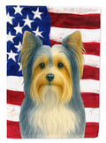 Blue and Gold Biewer Terrier American Flag House Flag 28x40 Porch Sleeve Pole Decorative Outside Yard Banner Artwork Wall Hanging, Polyester