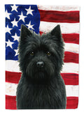 Black Cairn Terrier American Flag House Flag 28x40 Porch Sleeve Pole Decorative Outside Yard Banner Artwork Wall Hanging, Polyester