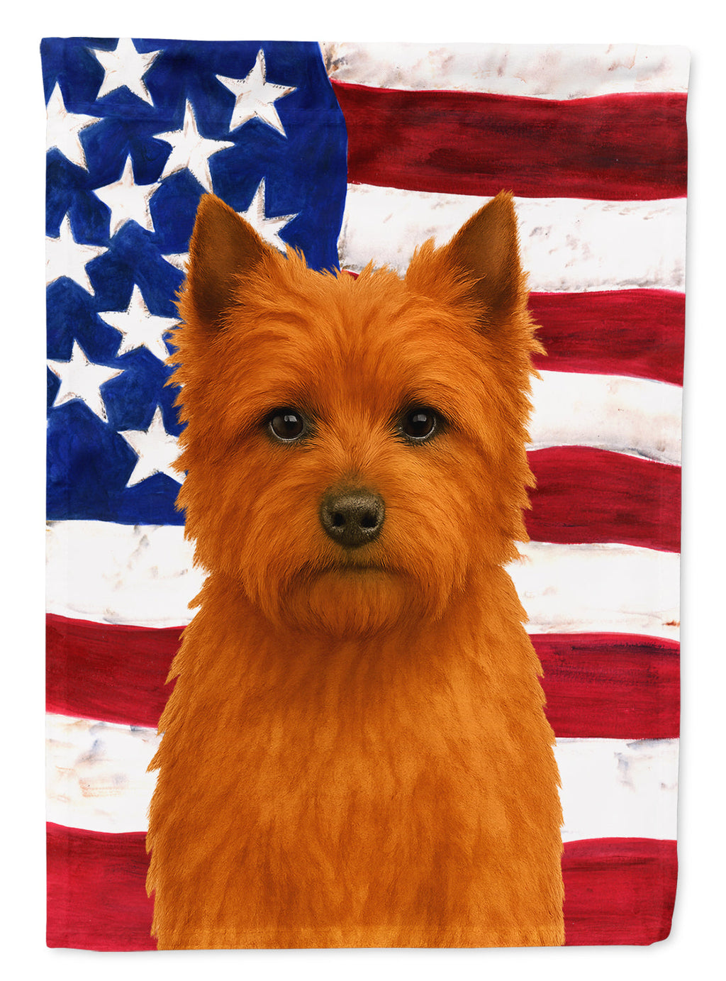Red Cairn Terrier American Flag House Flag 28x40 Porch Sleeve Pole Decorative Outside Yard Banner Artwork Wall Hanging, Polyester