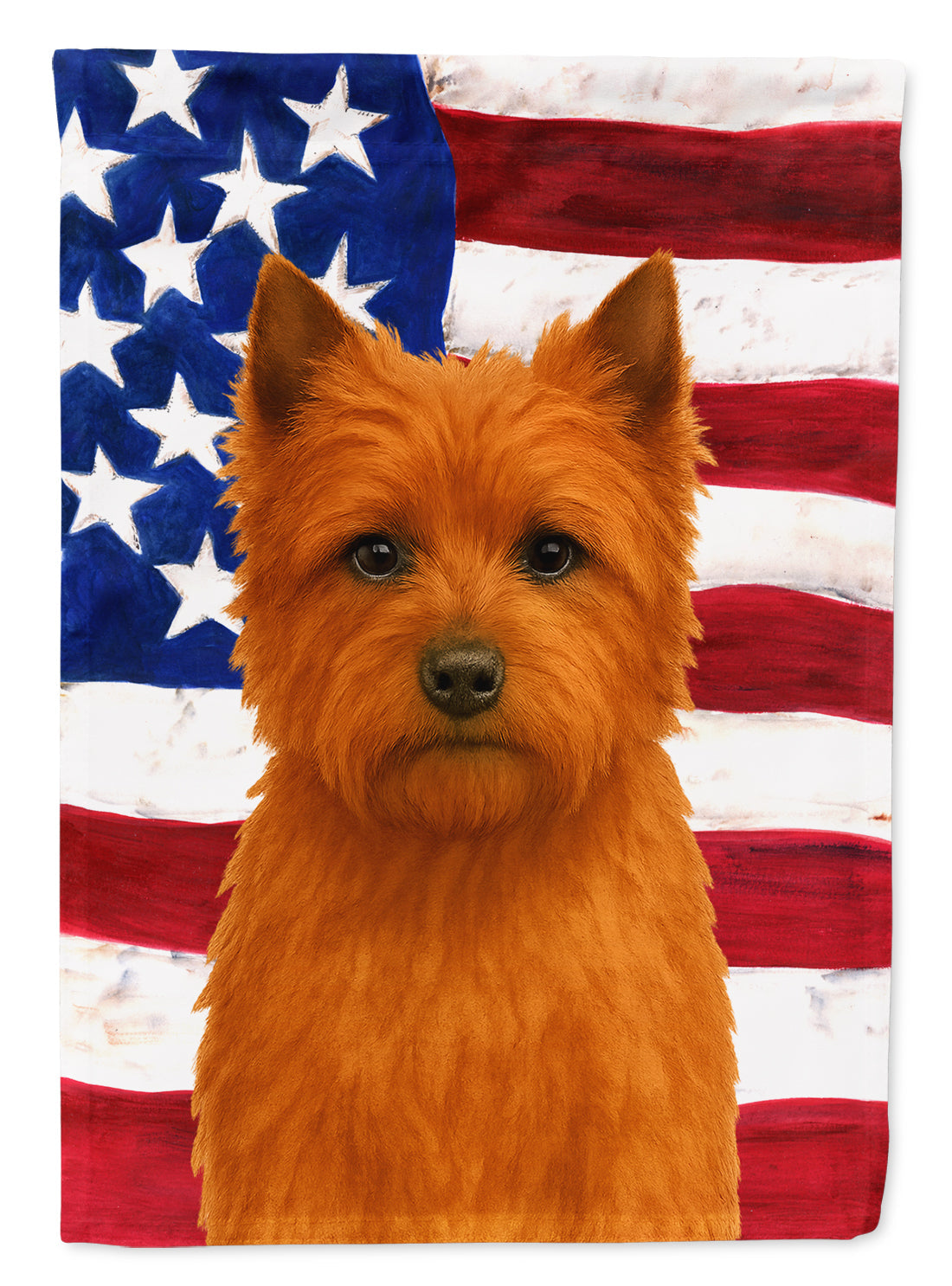 Red Cairn Terrier American Flag House Flag 28x40 Porch Sleeve Pole Decorative Outside Yard Banner Artwork Wall Hanging, Polyester