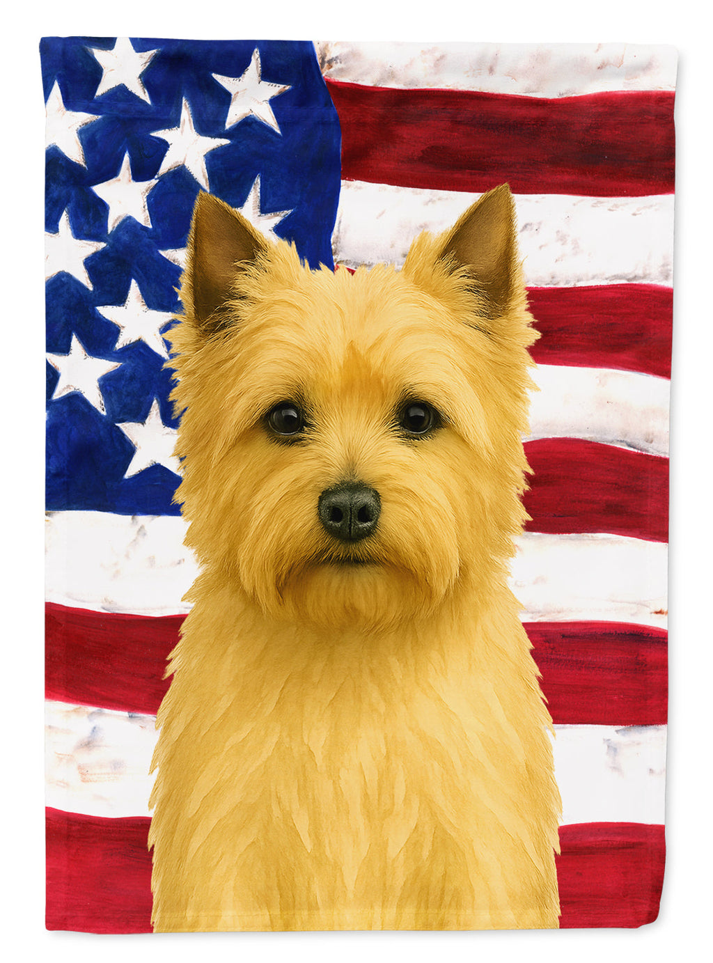 Wheaten Cairn Terrier American Flag House Flag 28x40 Porch Sleeve Pole Decorative Outside Yard Banner Artwork Wall Hanging, Polyester