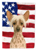 Hairless Mottled Pattern Chinese Crested American Flag House Flag 28x40 Porch Sleeve Pole Decorative Outside Yard Banner Artwork Wall Hanging, Polyester