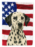 Dalmatian American Flag House Flag 28x40 Porch Sleeve Pole Decorative Outside Yard Banner Artwork Wall Hanging, Polyester